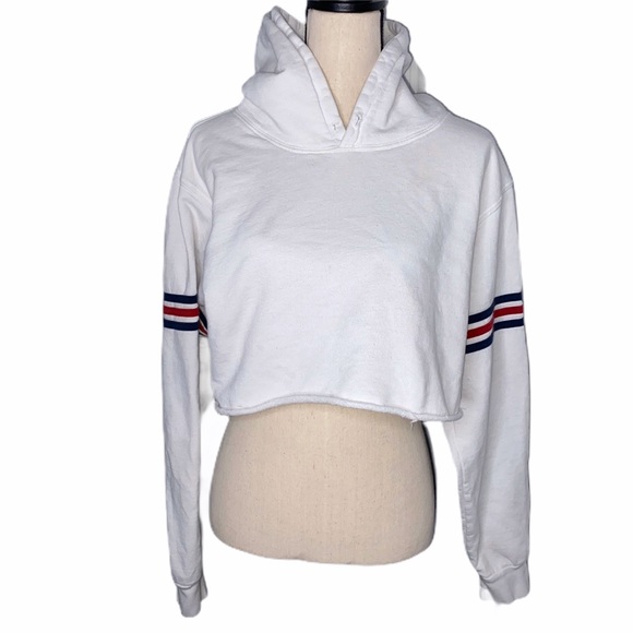 Brandy Melville Tops - Brandy Melville Striped Cropped Hoodie